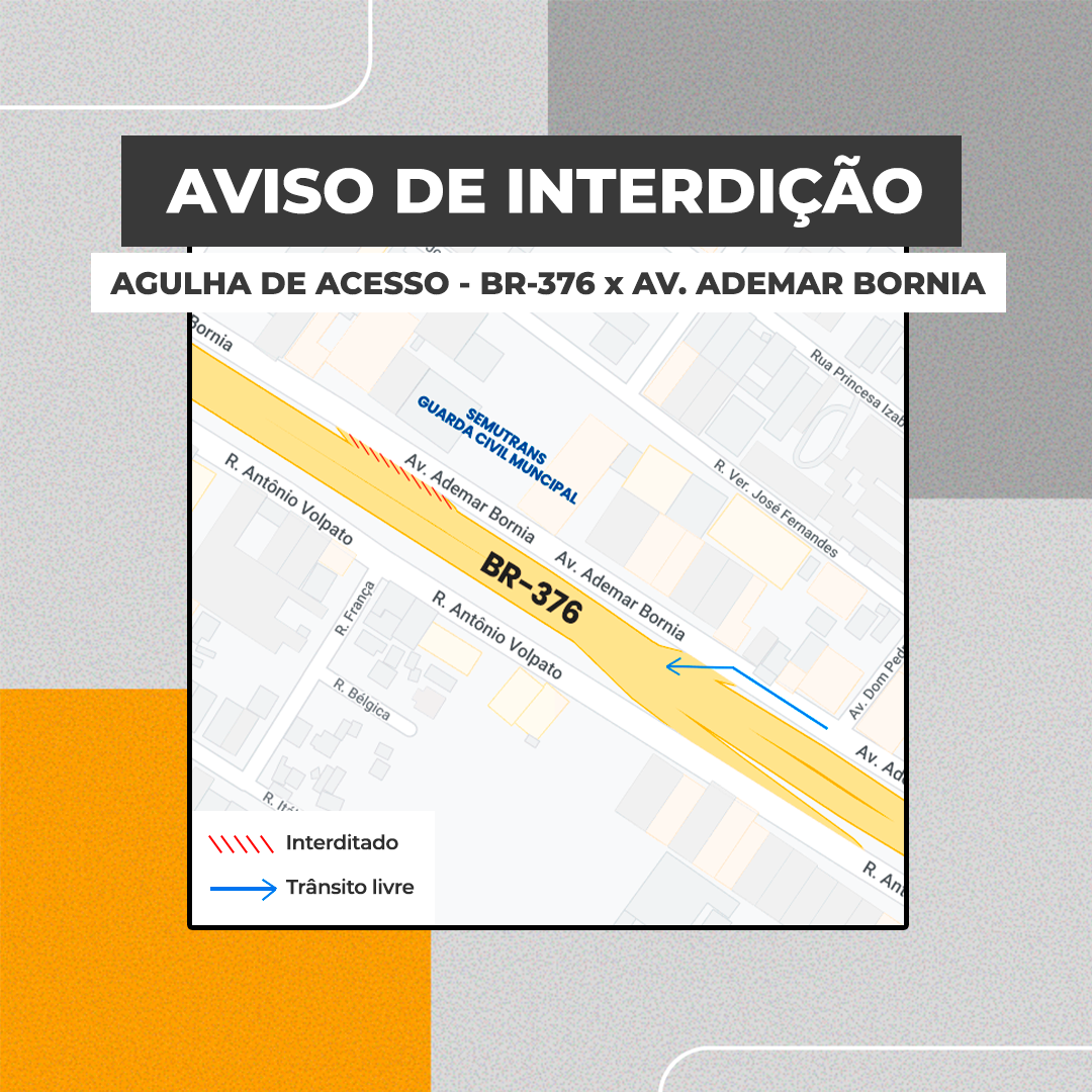 Avanço das obras dos viadutos na BR-376 obriga fechamento de acesso da rodovia à via marginal em Sarandi